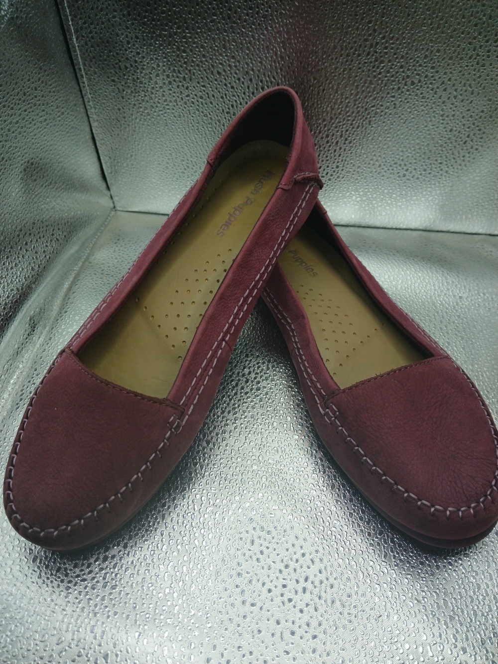 Hush Puppies Burgundy Slip-On Flats Women's Size 8.5